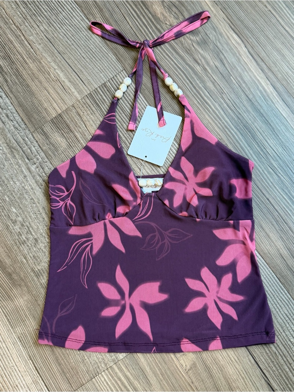 NWT Halter Floral Crop Top